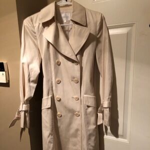ALPHA CUBIC WHITE LABEL COTTON LONG STYLISH TRENCH COAT - BEIGE SZ 2 - BNWT